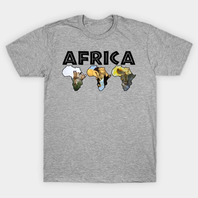 Africa Wildlife Continent Trio T-Shirt by PathblazerStudios